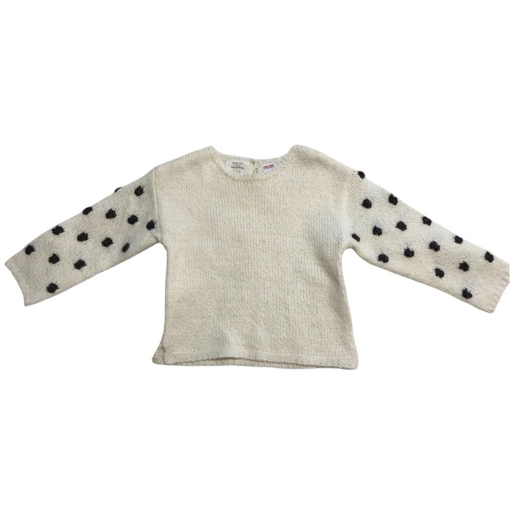 3/$25 ❥ Zara Knitwear Soft Sweater Polka Dot Long Sleeves White Gray Girl 2T 3T